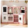 Grande cuisine d'angle en bois pour enfant - GINGER HOME - W10C933J - Eau courante - Sons &amp; lumières - Réfrigérateur distributeur