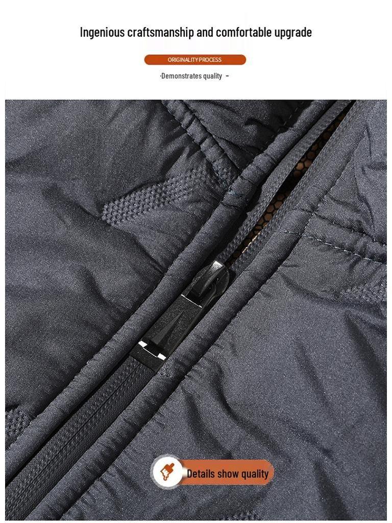 Men's Lambswool Winter Hooded Jacket and Cotton Pants Set - Plus Velvet, Thick, and Large Size.