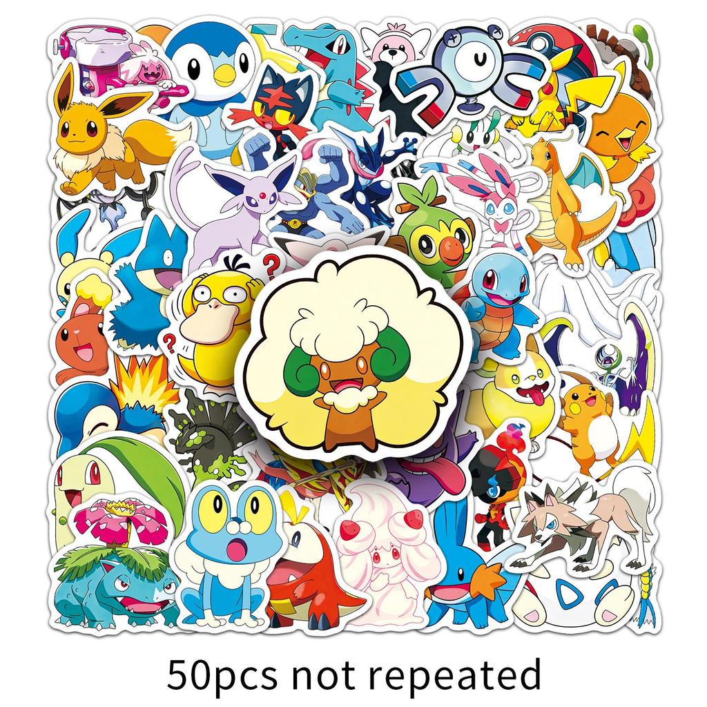 50 Creative Pokémon Graffiti Stickers for Notebooks, Desktops, Headphones, and Water Cups
