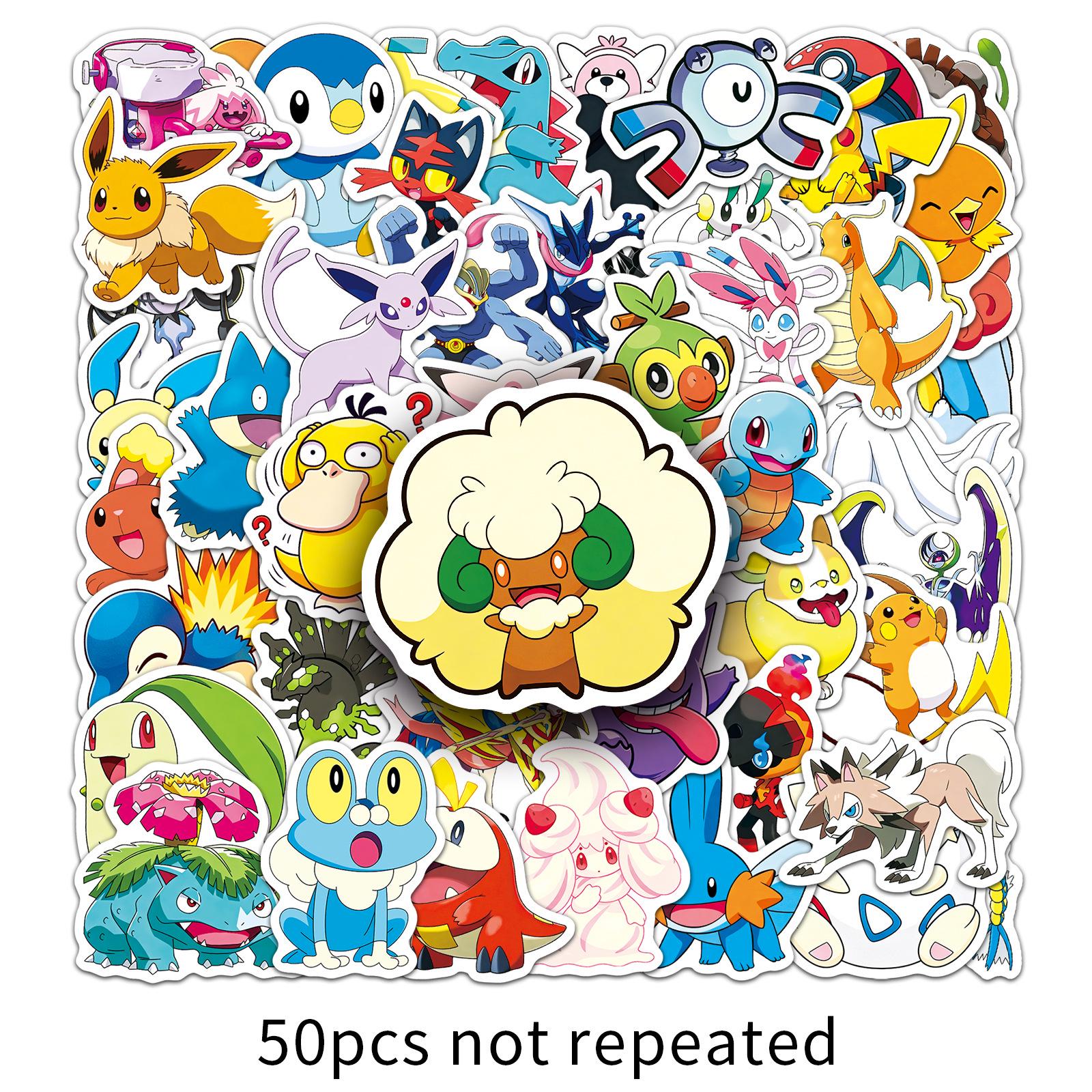 50 Creative Pokémon Graffiti Stickers for Notebooks, Desktops, Headphones, and Water Cups