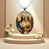 One piece vintage Jesus Mother necklace pendant Christian Jesus glass pendant necklace suitable for men and women daily wear