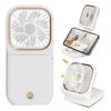 2025 Handheld Portable Fan,Rechargeable Power Bank,3 Speeds(White)