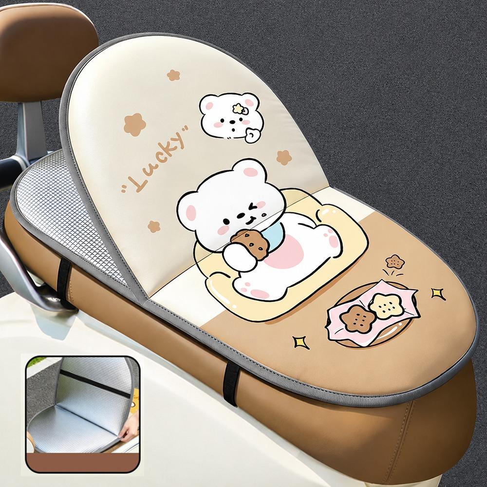 Water-proof Motor Double-layer Seat Cover Cartoon Heat Shield Cushion Outdoor Parking 1