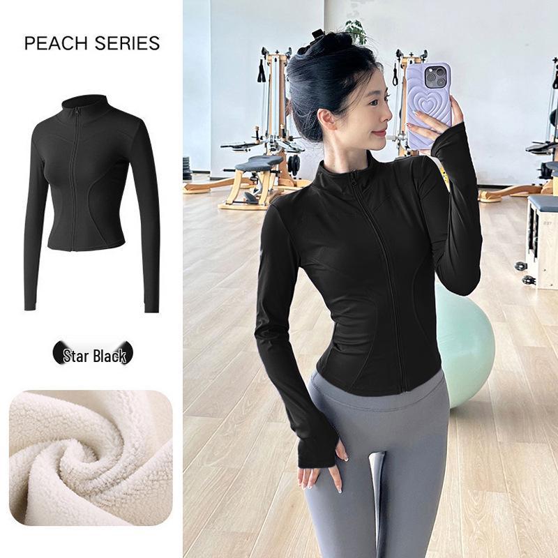 Velvet Thickened Women s Yoga Jacket - Slimming Autumn/Winter Sports Top for Running  & Fitness XXXL