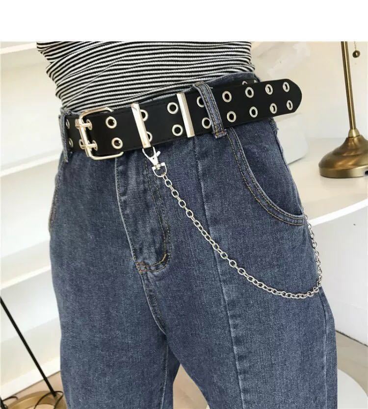 European and American punk style belt women's Korean version jeans fashion decorative belt corns chain belt belt new model