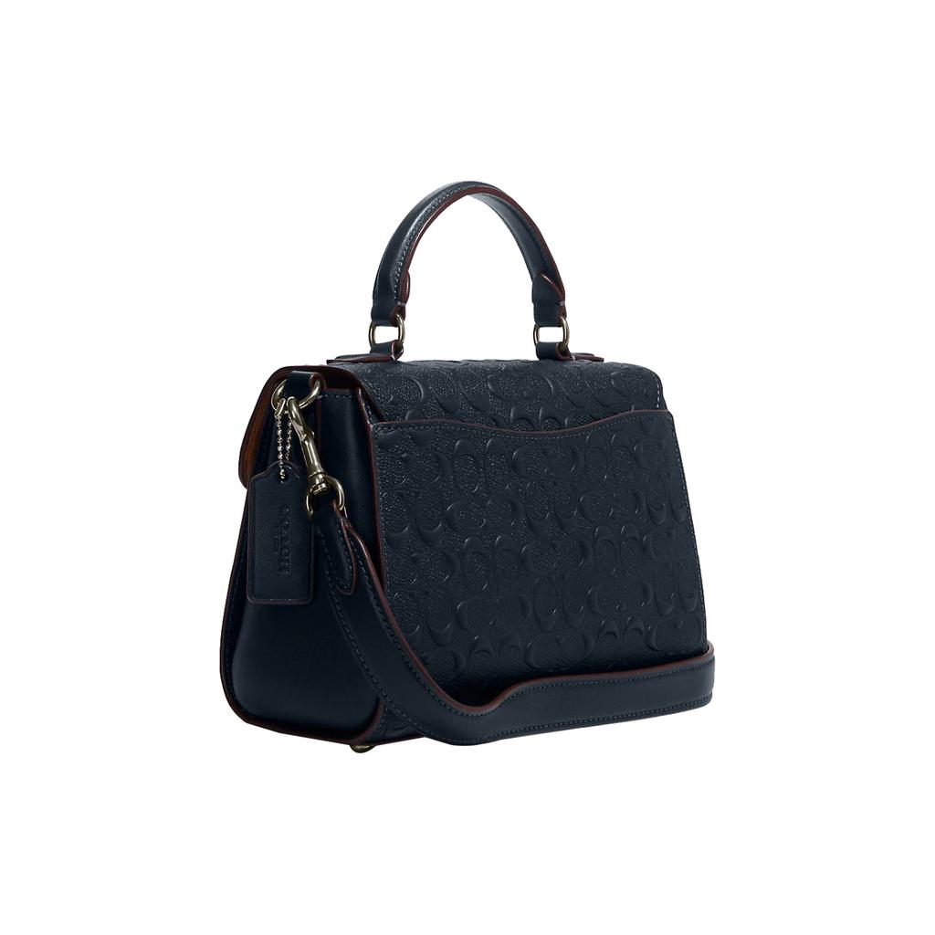 New COACH Morgan Cow Leather Shoulder Bag, Crossbody Bag, Handbag Trumpets Women's Marine Blue CF854-QBBHP