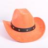Nuovo colore cappello da cowboy western da uomo e da donna versatile per il pendolarismo stile semplice tesa larga cappello a cilindro cappello da sole