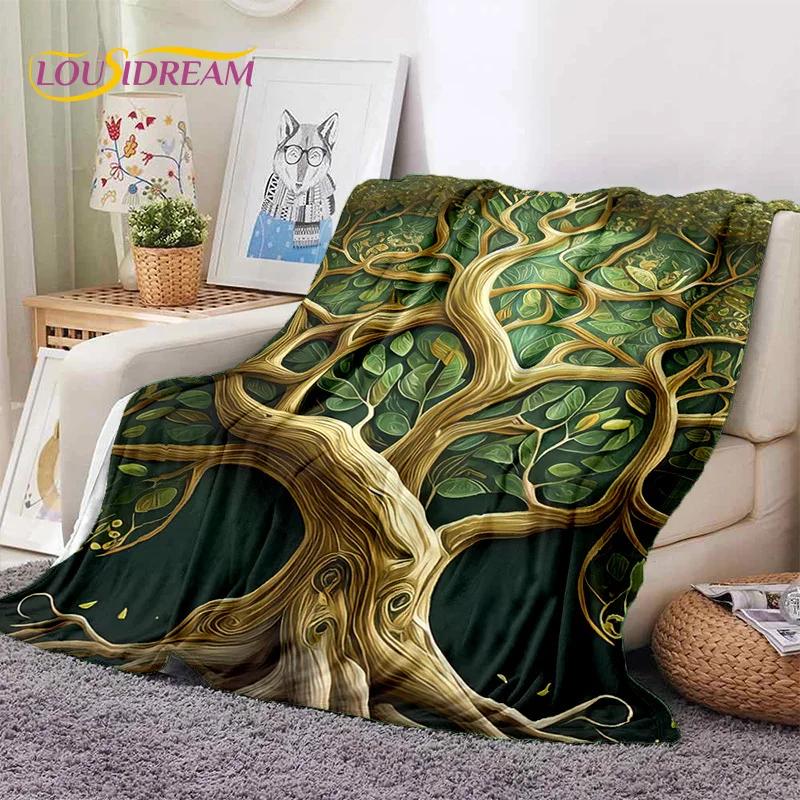 Tree of Life Nature Viking Yggdrasil Norse Soft Flannel Blankets,Throw Blanket Comfortable Blanket for Picnic Beds Home Bedroom
