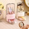 Plastic 360° Rotating Makeup Brush Holder Large Capacity Lipstick Eyebrow Pencil Holder  Bathroom
