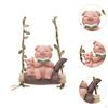 Swing Animal Garden Statue, Cute Pig Figurine, Cartoon Gift ,Funny, Resin Ornament ,Hanging
