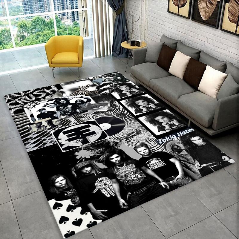 Rocková kapela Tokio Hotel Bill Kaulitz Koberec Rohožka do ložnice Obývacího pokoje Pohovky Herny Vstupní rohožka Domácí dekorace, Koberec pro dětský prostor Protiskluzový
