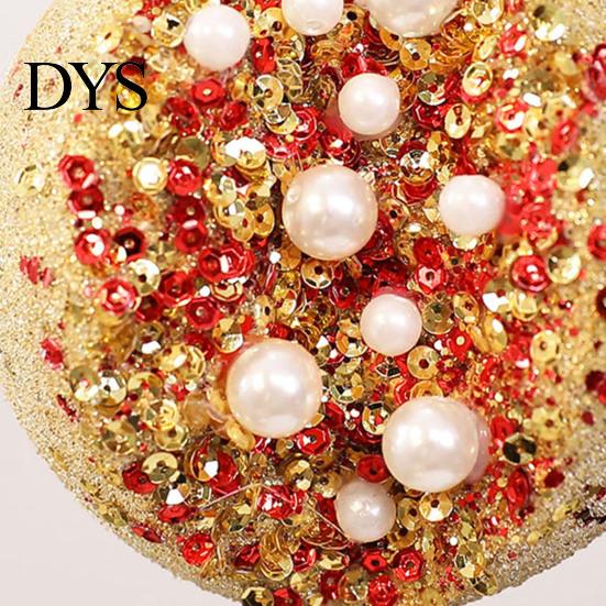 Sparkling Foam Ornaments Handmade Glitter Christmas Tree Pendant, Imitation Pearls Pomegranate Shaped Decorative Wedding Table Centerpieces