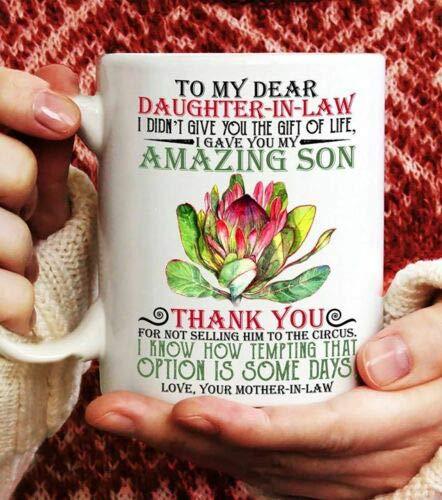 To My Dear Son-In-Law Daughter Daughter Son Ceramic Coffee Mug Water Cup English