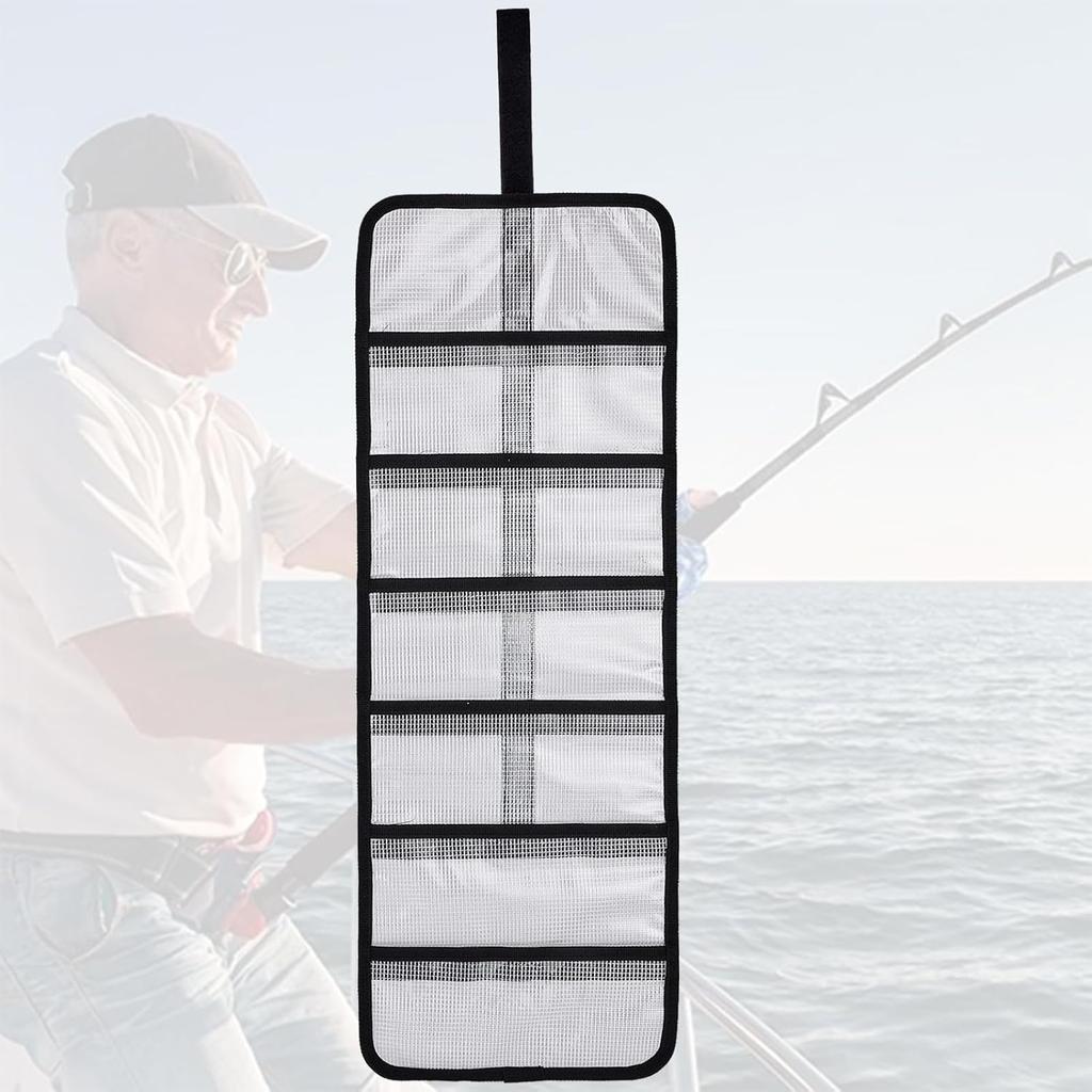 Roll Up Fishing Lure Wraps Set-Durable Lure Bag 6 Pocket PVC Protective Cover Saltwater Hook Covers Fabric Lure Protector
