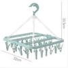 Household Portable 32 Clips Folding Clothes Hanger Dryer Windproof Socks Underwear Drying Rack Organizer Laundry Racks Storage