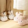 Kids' Cute Rabbit Cotton Slippers - Warm, Closed-Back Winter Indoor Shoes for Girls