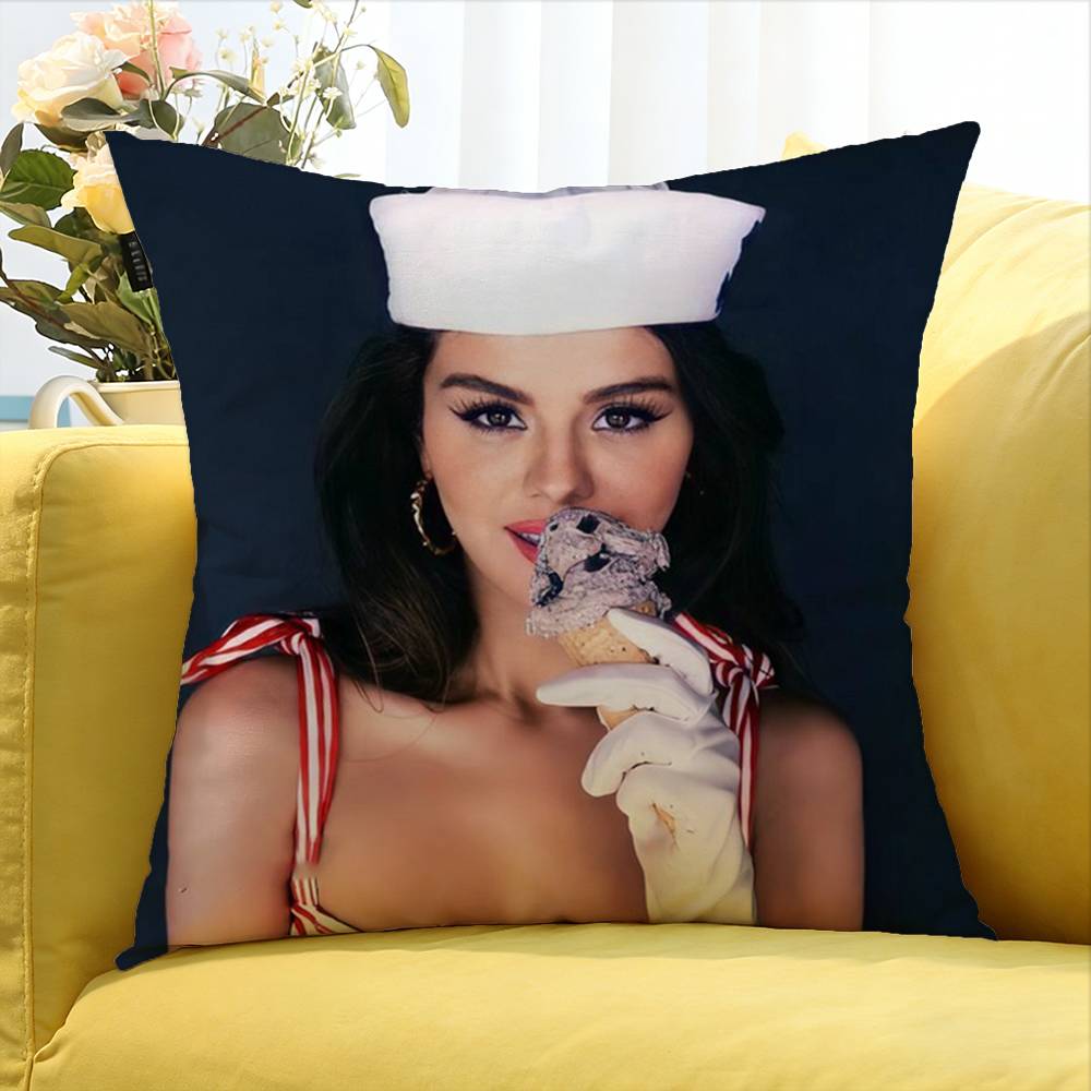 SSelena Gomez Singer Various Sizes Square Pillow Case For Car Home Bedchamber Decor