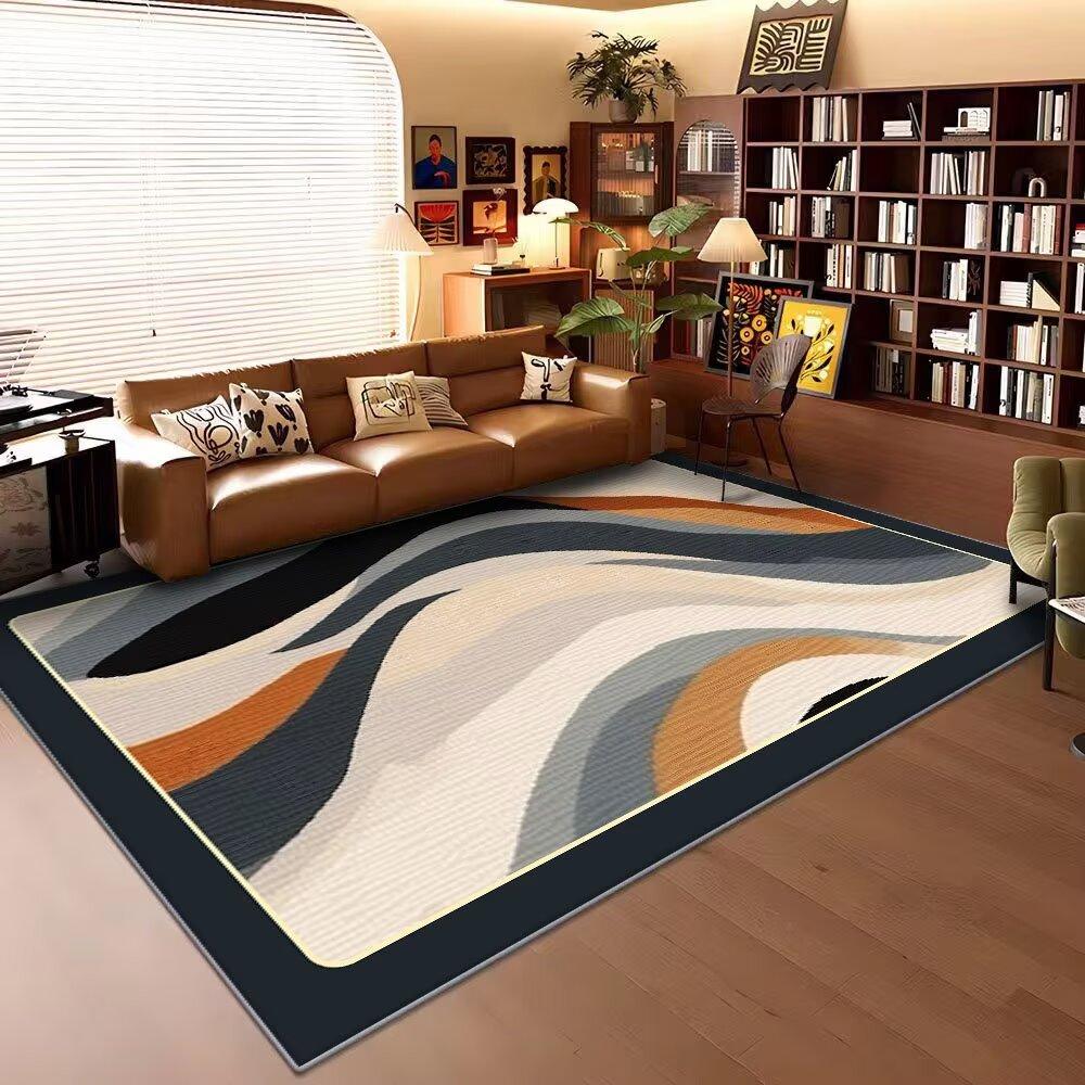 Modern Abstract Art Large Living Room Carpet Geometric Decoration Home Sofa Plush Rugs Bedroom Bedside Non-slip Soft Floor Mat