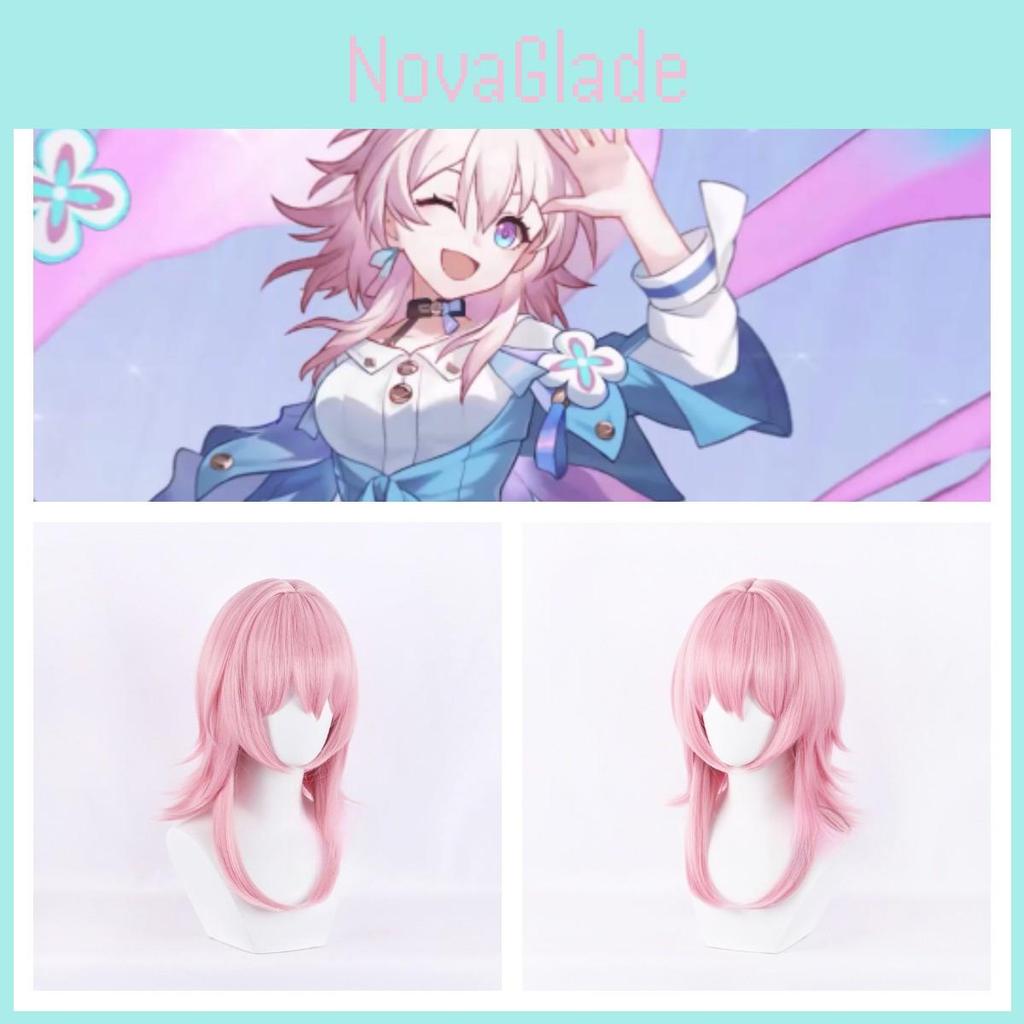 Sakura Pink Gradient Three Seven Cosplay Wig With Realistic Scalp
