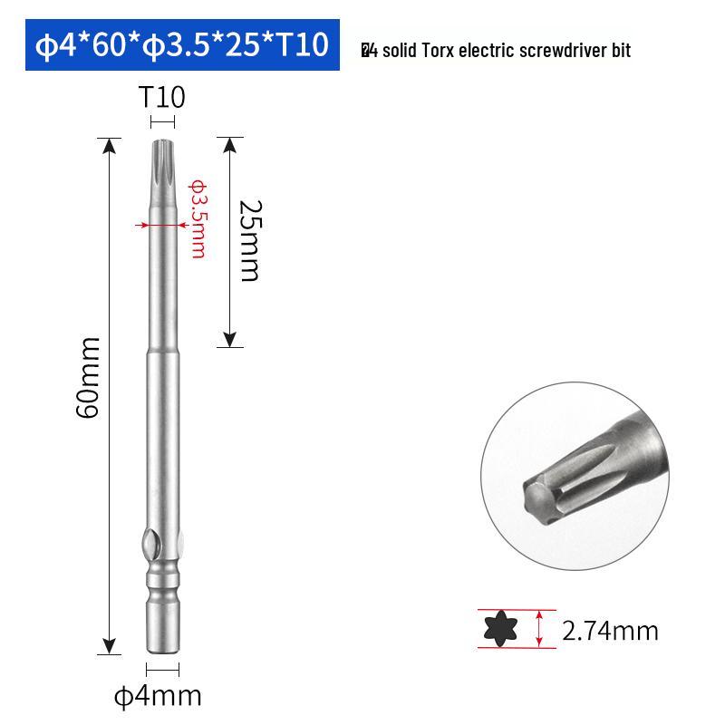 4mm Torx Hex Star-Shaped Electric Screwdriver Bit Head