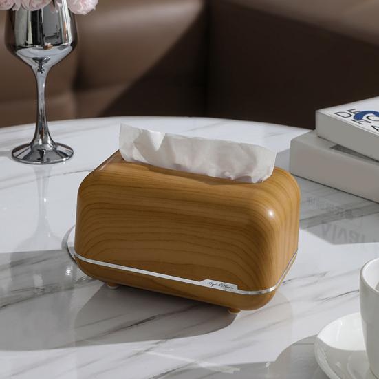 Tissue Box Magnetic Opening Closing Automatic Lifting Spring Smooth Paper Pull Tissue Container Classic Style Tissue Dispenser