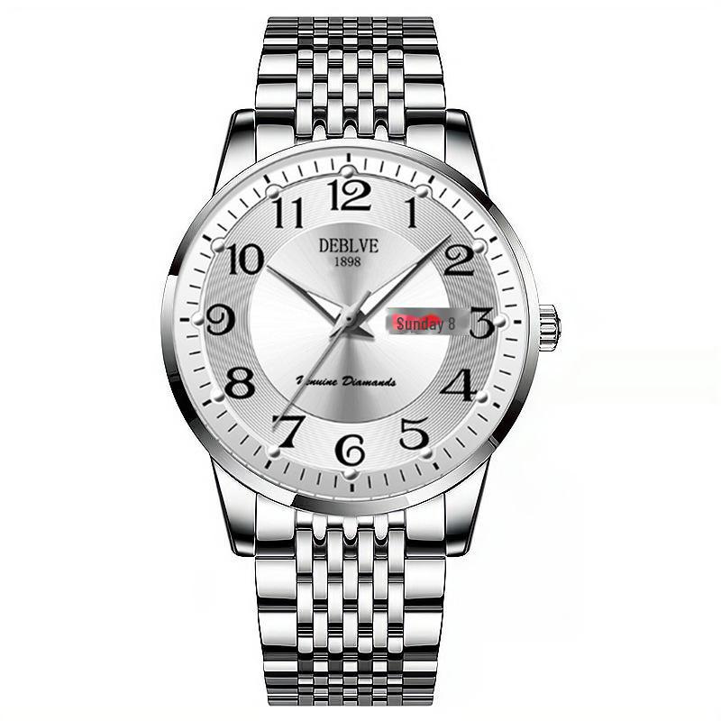 

Мужские оригинальные кварцевые часы - двойной календарь, светящиеся, водонепроницаемые, модный подарок для студента