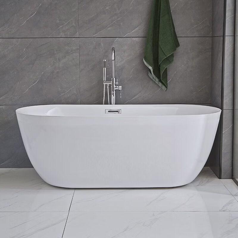 TLXT High-End Ceramic Bathtub with Floor Faucet