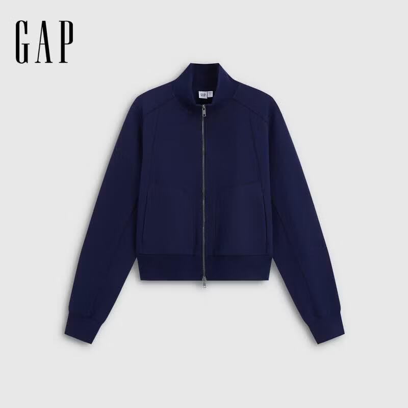 GAP Women's Full-Zip Stand Collar Cardigan Sweatshirt