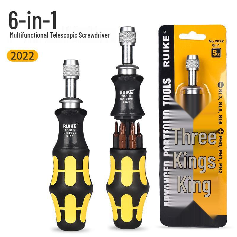 6-in-1 Vera Style Retractable Screwdriver Set with S2 Bits