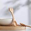 Cute Wooden Children's Spoons Ice Cream Baby Scoop Infant Feeding Spoons Wooden Cartoon Small Scoop Household Kitchen Tableware