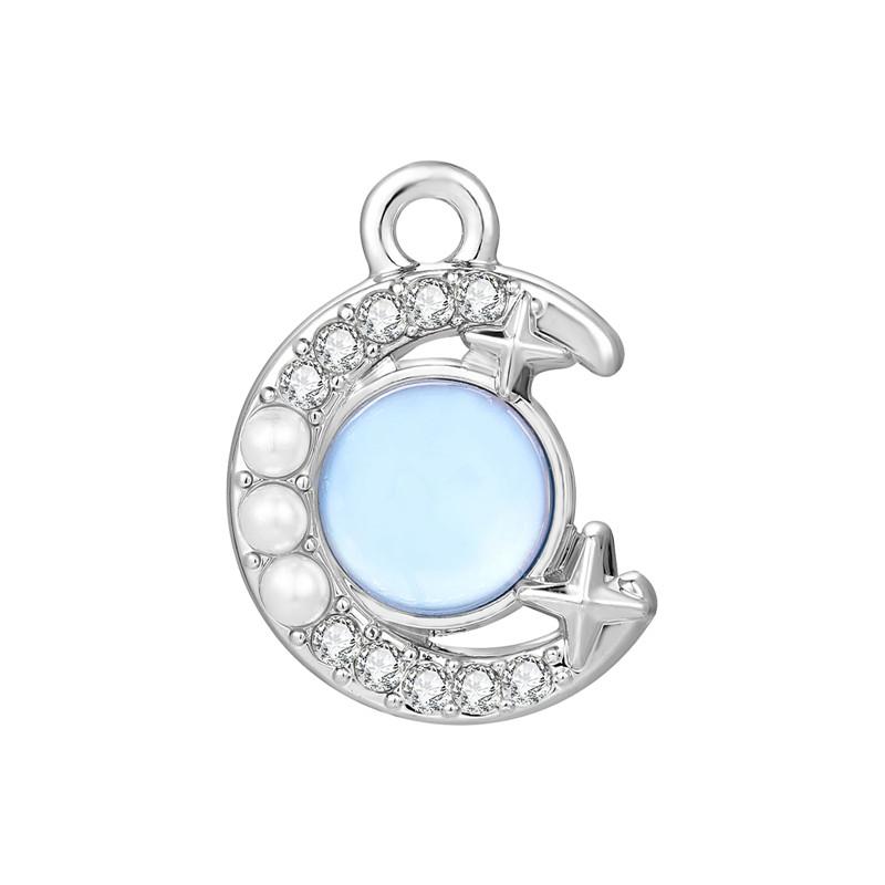 Crystal Heart Moon Crown Butterfly Planet Pendant Beads Stainless Steel Charms Earrings Necklace Jewelry DIY Making Woman Gifts