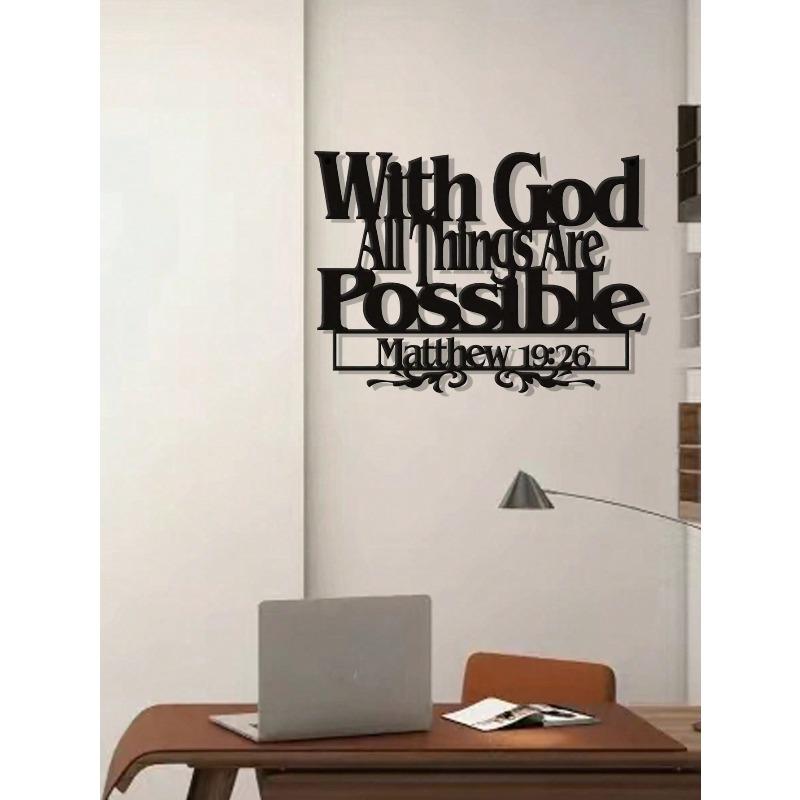 Metal Wall Art Decor with Bible Verse Thanksgiving Gift for Home Office Living Room Bedroom 45x32 Cm