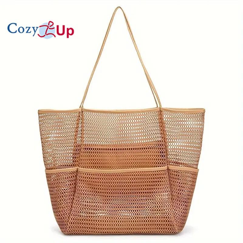

Женская пляжная сумка через плечо Cozy Up Mesh Beach Tote 38x35x17cm розовый