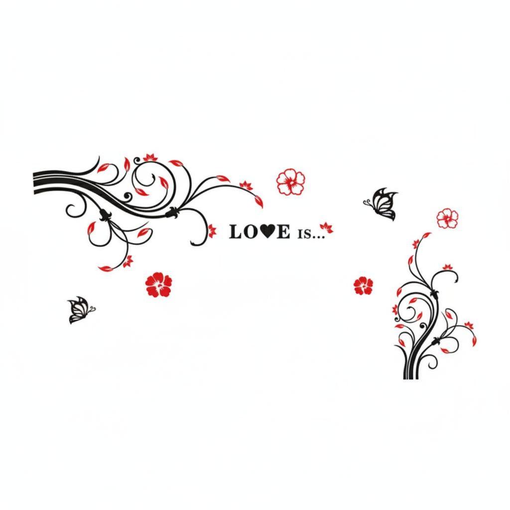 3D Acrylic Wall Decal Easy to Apply Floral Vine Wall Sticker Botanical Vine Decal Removable Home Decor Peel and Stick