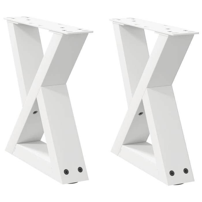 VidaXL Pieds de table basse 2 pièces Blanc 40 x (30-31,3) cm Acier 4012681
