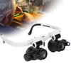 Glasses Magnifier Head Wearing Magnifying Glass with LED Light for Reading Repairing