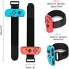 Pasek na nadgarstek do Switcha do Zumba Burn It Up Nintendo Switch Swith Model OLED Regulowany gumowy pasek 2 sztuki Just-Dance i Joy-Cons Czerwony/Niebieski