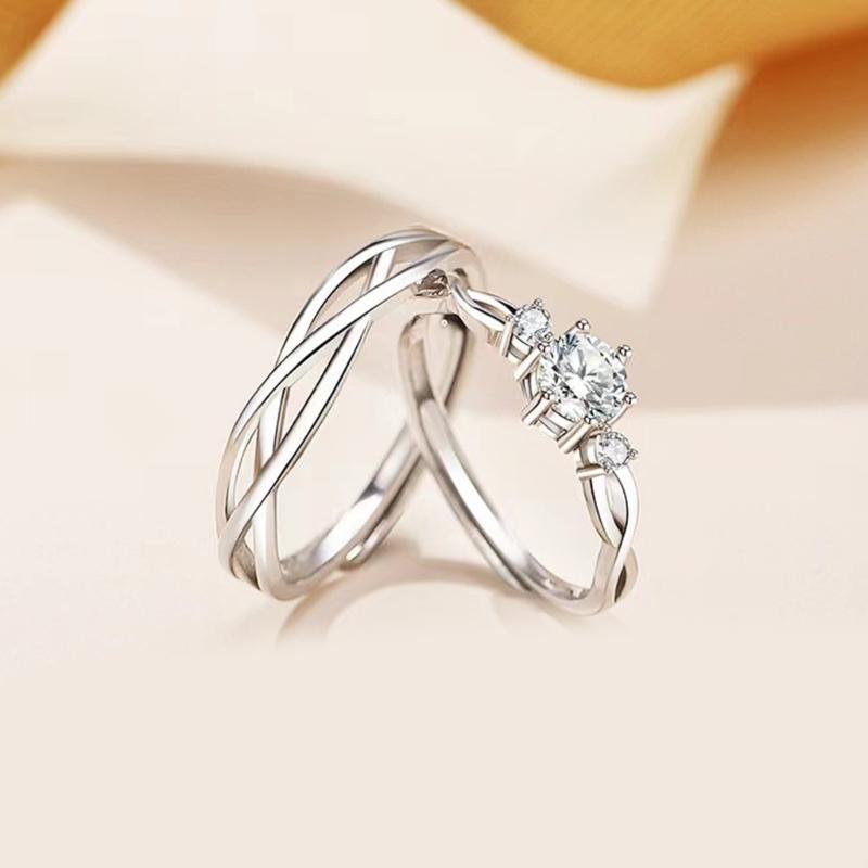 Adjustable Entangled Rings for Trendy Women Eternities Wedding Promise Engagement Jewelry Accessory Casual Wear