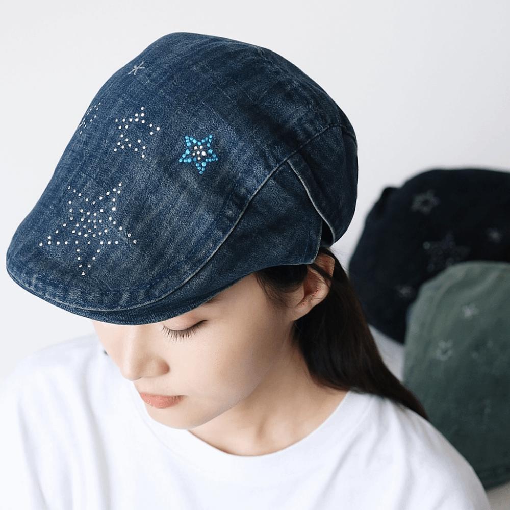 Y2k Star Cowboy Beret Embroidey Painter Hat Casual Artist Hat Spring Summer