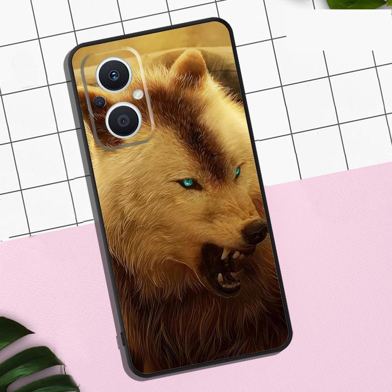 Angry Wolf Case For OPPO Reno 13F 13 12 12F 11 11F 8T 7 8 10 Pro OPPO Find X8 Pro X6 X3 X5 Lite Cover