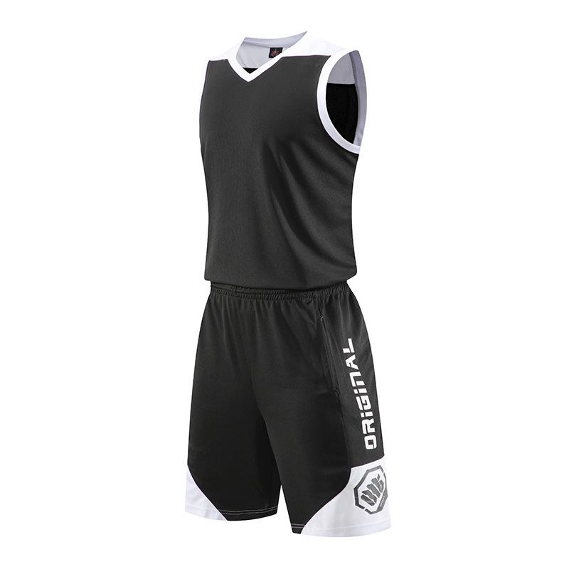Men's Summer New Style Breathable Basketball Suit with Logo and Color Print