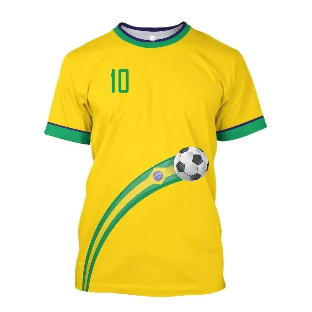 2026 Nuova Maglia da Calcio T-shirt Maglia Nazionale Brasiliana Girocollo Oversize Casual Streetwear Abbigliamento Uomo