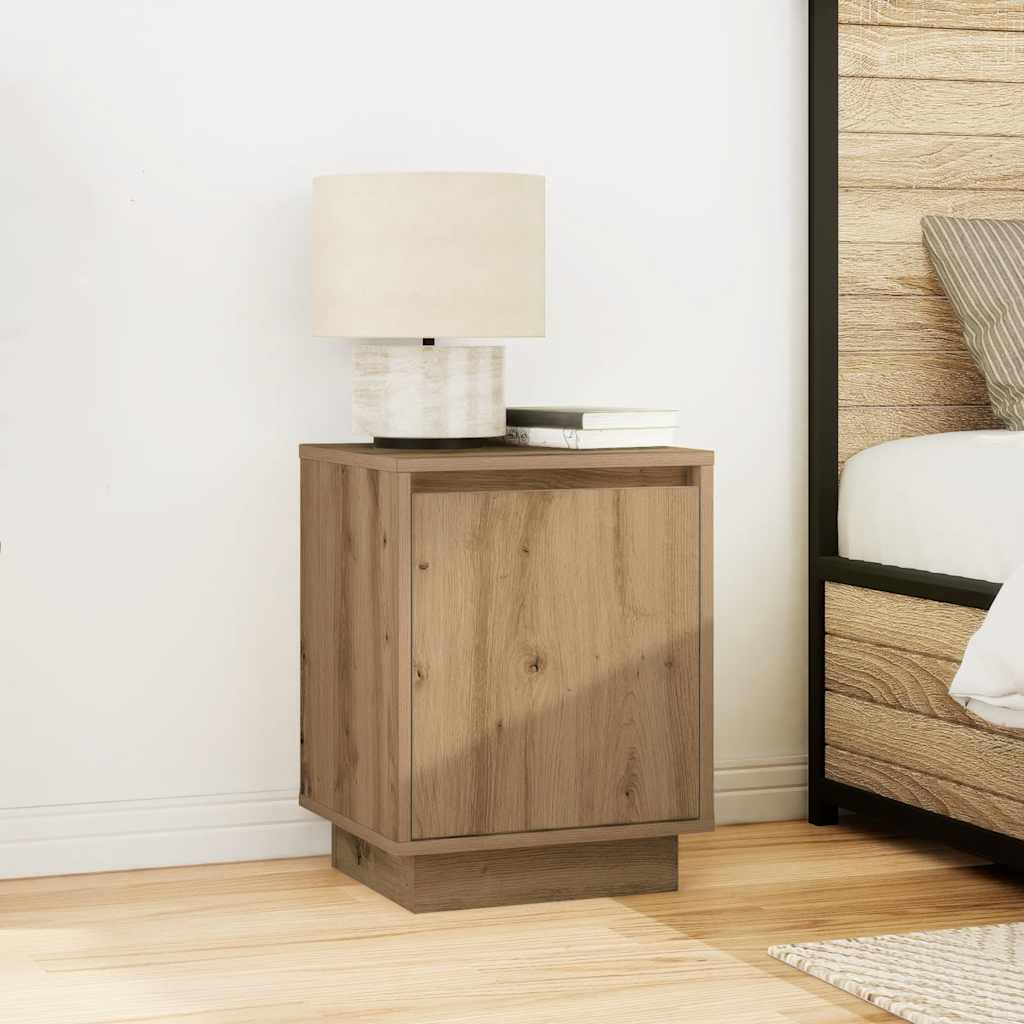 LED Nightstands 2 Pcs. Artisan Oak 38X34X50 Cm