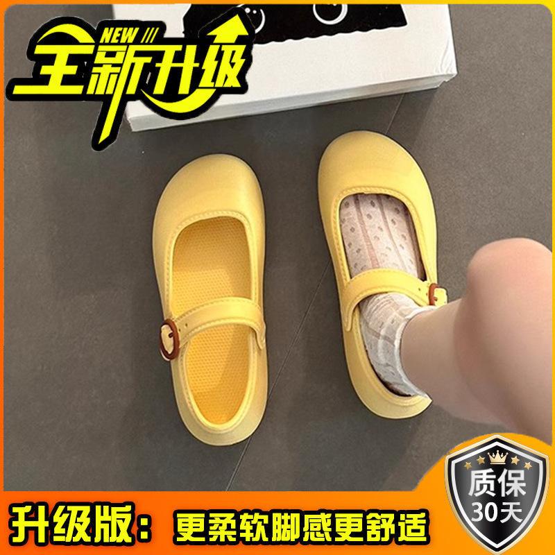 Korean version of design sandals round head shallow mouth Mary Jane shoes women's summer new thick-soled versatile casual flat-soled single shoes