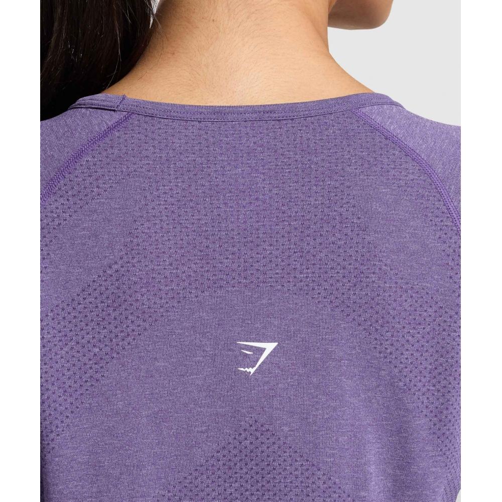 Gymshark Vital Seamless 2.0 Light Long Sleeve Top Functional Purple Marl B4a8c Pb8h