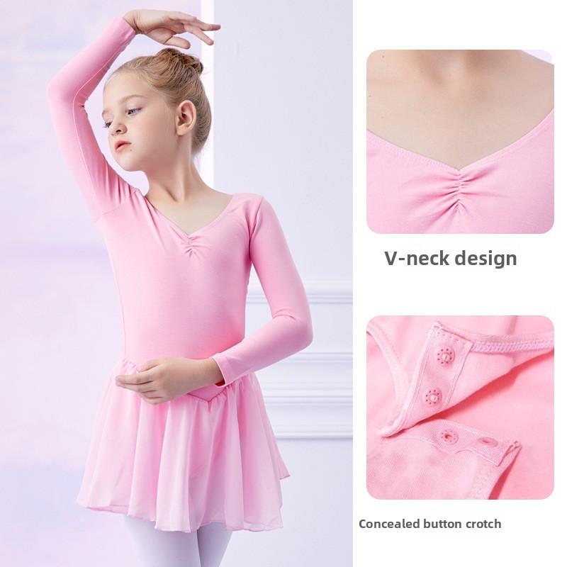 Kids Dance Costumes For Practice With Soft Cotton Fabric And Butterfly Detail