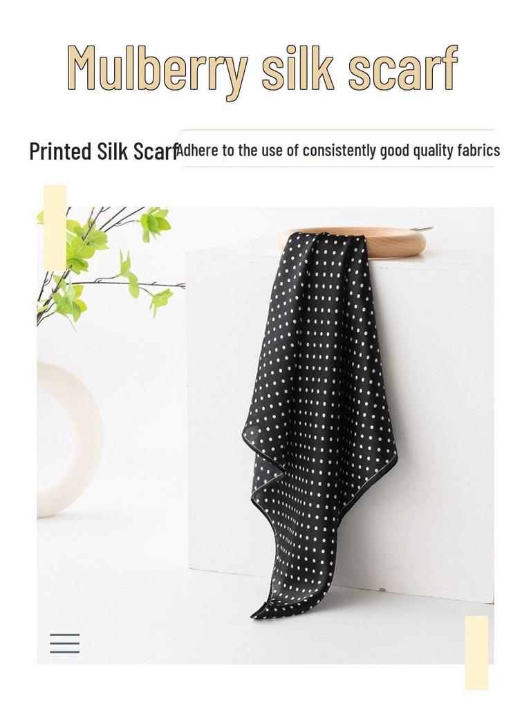New Polka Dot Mulberry Silk Scarf for Women - Versatile Summer Gauze Neck Gaiter & Sun Protection