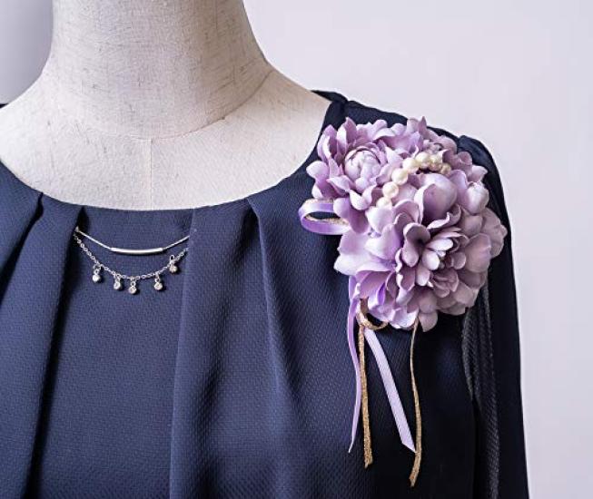De Japanese Corsage 2WAY Pearl Graduation Ceremony Entrance Ceremony Entrance Ceremony Wedding [R C] (Purple) CH-101