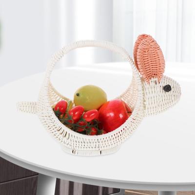 Cute Rabbit Picnic Basket Decorative Eggs Candy Storage Bunny Easter for Home