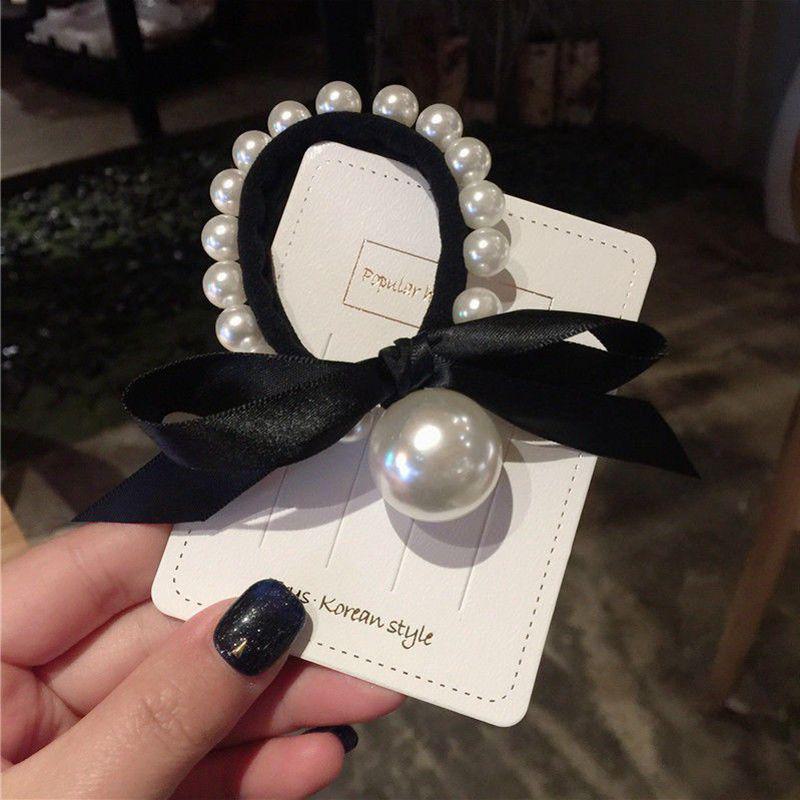 Bow Pearl Hair Rope: 2024 Korean High-Grade Hair Accessories for Women